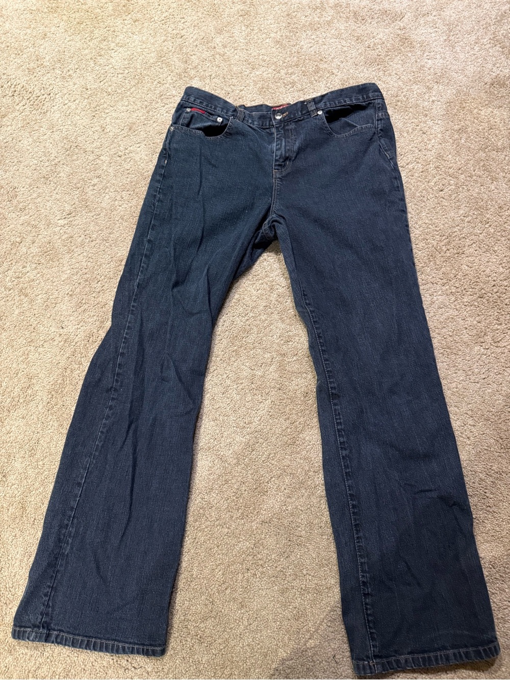 Chaps Denim Delaney Straight Leg Jeans Women's Size 14 Dark Wash Mid Rise